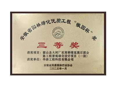 白银荣获2022年度“徽林杯”奖三等奖